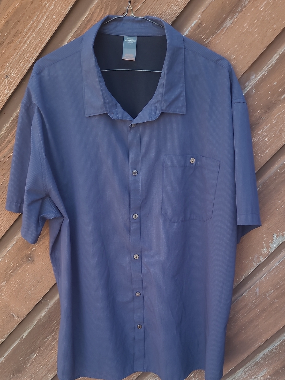 Quiksilver Men's Navy Blue Short-Sleeve Polo with Chest Pocket